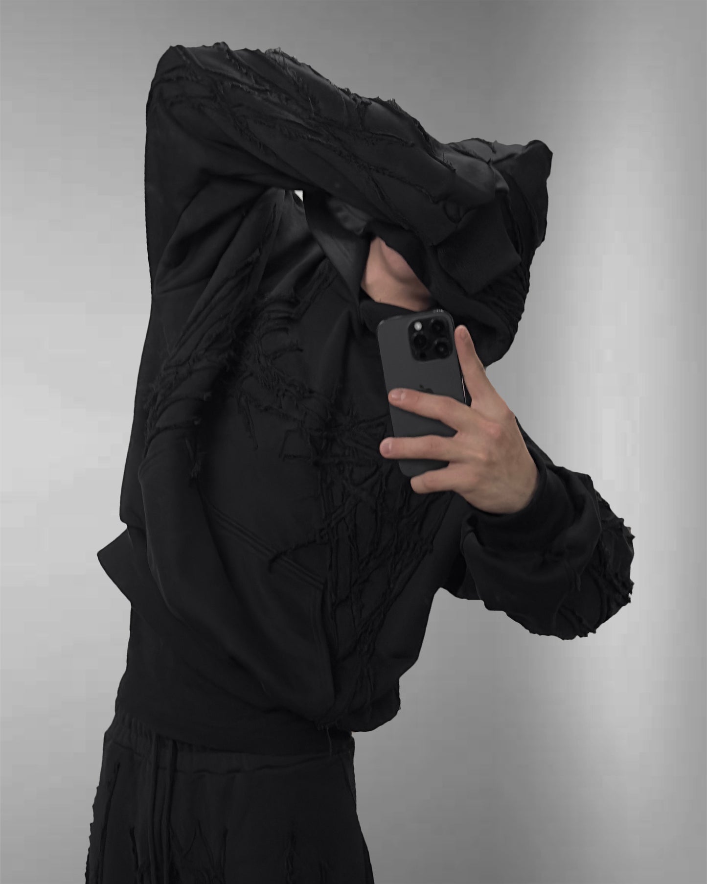 BLACK SCRAPS HOODIE