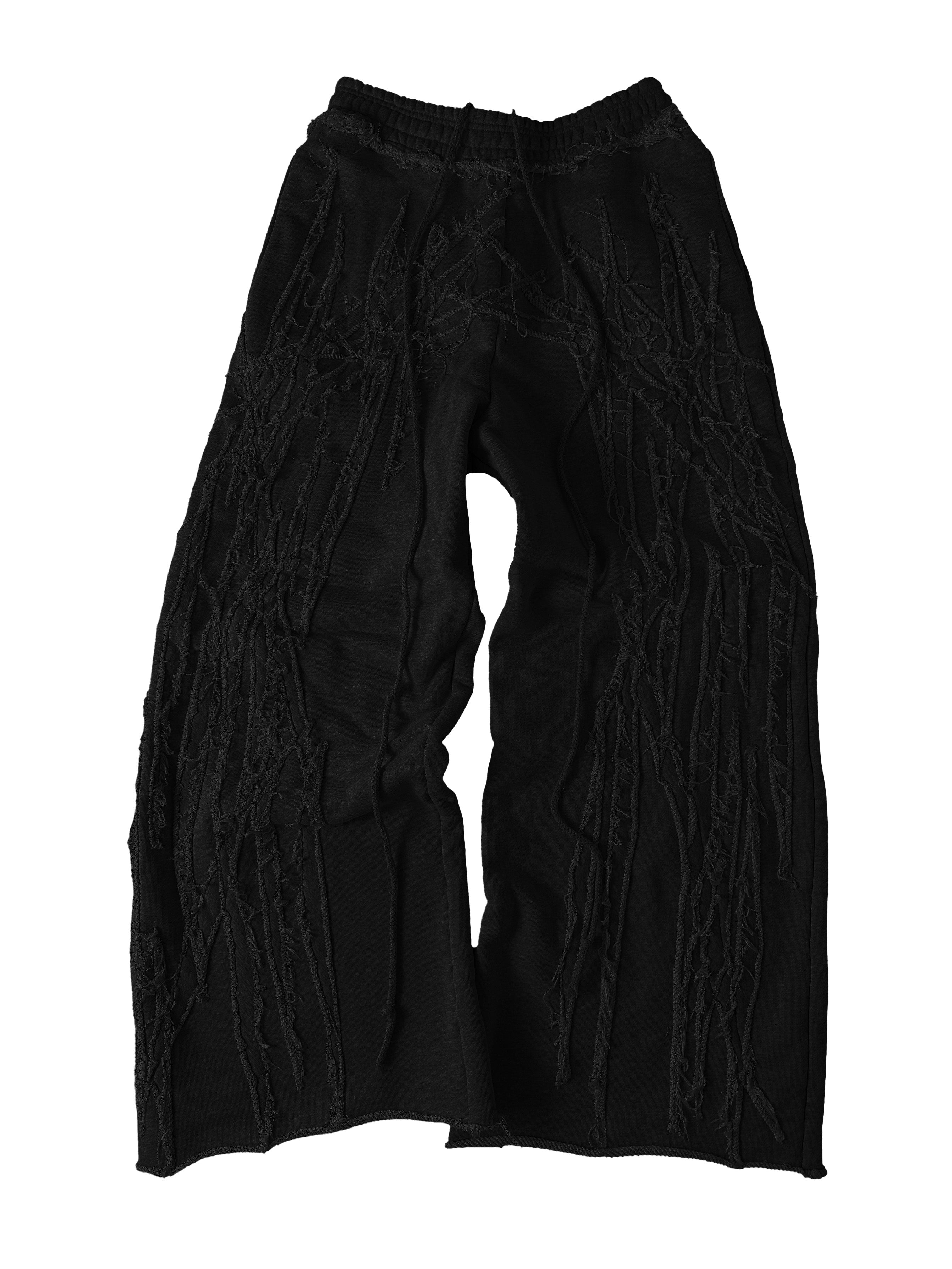 BLACK SCRAPS SWEATPANTS