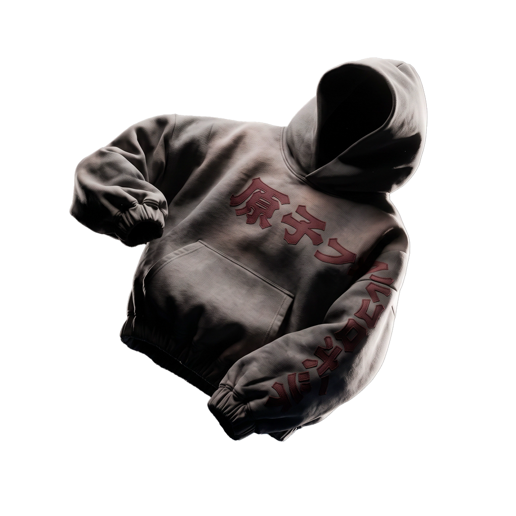 GRAY LETTER HOODIE
