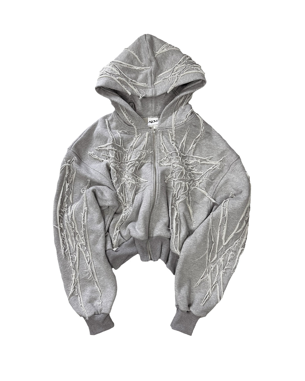 ECRU SCRAPS ZIP HOODIE