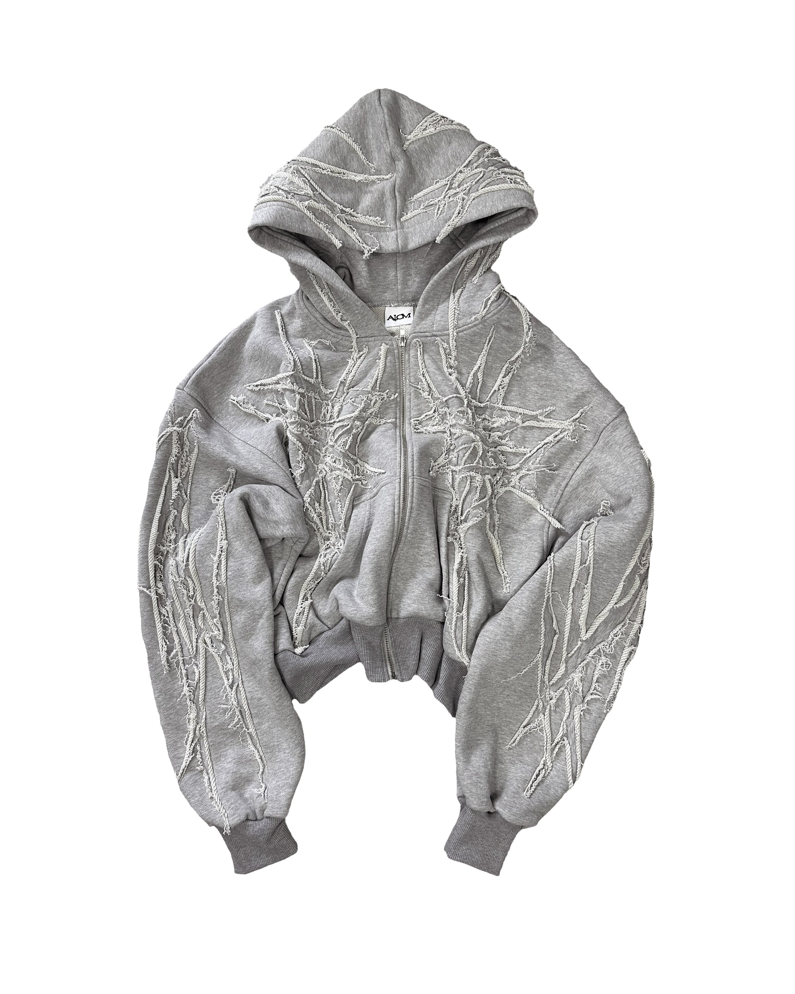 ECRU SCRAPS ZIP HOODIE